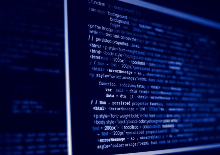Website code on a developer s screen